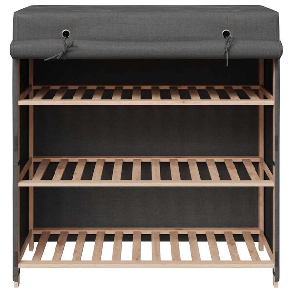 vidaXL Sapateira com cobertura 79x40x80 cm tecido cinzento
