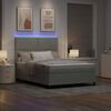 vidaXL Cama Box Spring LED Cinzento-claro 160 x 200 cm tecido