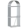 vidaXL Suporte de lenha 80x45x190 cm a&ccedil;o galvanizado cinza-claro