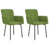 vidaXL Cadeiras de jantar 2 pcs veludo verde-claro