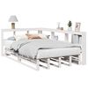 vidaXL Cama com estante sem colchão 120x200 cm pinho maciço branco