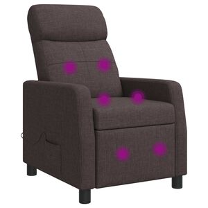 vidaXL Recliner de Massagem Marrom Escuro Tecido
