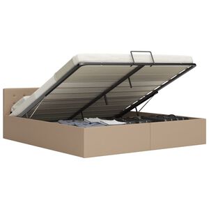 vidaXL Cama hidr&aacute;ulica c/ arruma&ccedil;&atilde;o 160x200cm couro artif. cappuccino