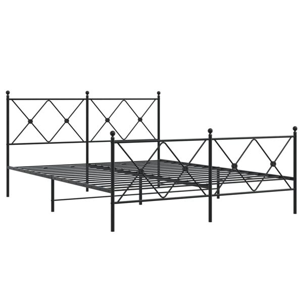 vidaXL Estrutura de cama sem colch&atilde;o com p&eacute;s 160x200 cm preto