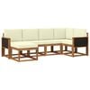 vidaXL Conjunto de Sof&aacute;s para Exterior 6 pcs Natural e Creme