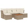 vidaXL 7 pcs conjunto de sof&aacute;s p/ jardim com almofad&otilde;es vime PE bege