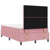 vidaXL Cama Box Spring LED com colch&atilde;o Rosa 120 x 190 cm tecido