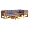vidaXL 6 pcs conjunto lounge jardim c/almofad&otilde;es madeira maci&ccedil;a ac&aacute;cia
