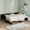 vidaXL Sofá-cama de puxar pinho maciço preto 2x(80x200) cm