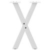 vidaXL P&eacute;s para mesa de centro em formato de X, 2 pe&ccedil;as, branco, 28x(42-43) cm, a&ccedil;o