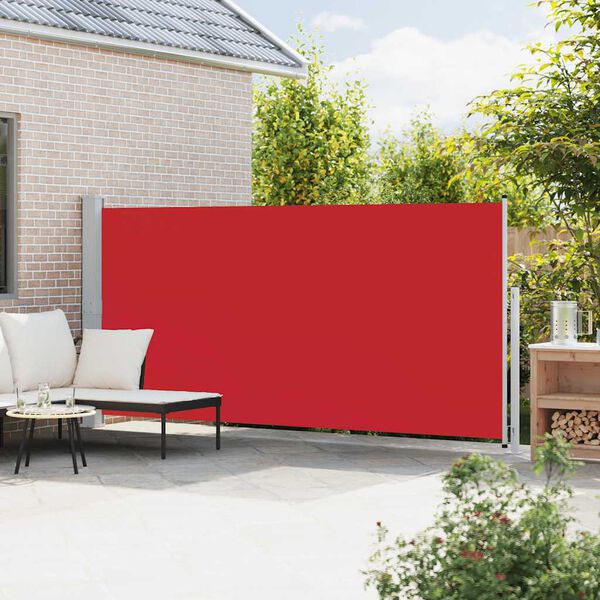 vidaXL Toldo lateral retr&aacute;til para p&aacute;tio 180x500 cm vermelho