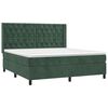 vidaXL Cama com molas/colch&atilde;o 160x200 cm veludo verde-escuro
