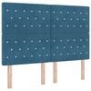 vidaXL Cama Box Spring LED com colch&atilde;o Azul Escuro 140 x 190 cm Veludo