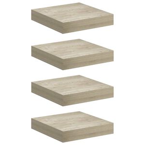 vidaXL Prateleiras de parede suspensas 4pcs 23x23,5x3,8cm MDF carvalho