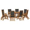 vidaXL 9 pcs conjunto de jantar para jardim ac&aacute;cia maci&ccedil;a e textilene