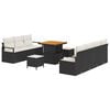 vidaXL Conjunto de Sof&aacute; de Jardim 10 unid. Preto vime PE
