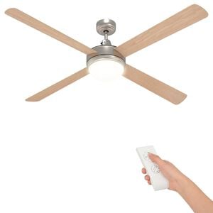 vidaXL Ventoinha de teto com luz e controle remoto &Oslash; 130 cm Sonoma
