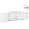 vidaXL Cestos gabião arqueados 15 pcs 400x50x100/120 ferro galvanizado