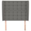 vidaXL Cabeceira cama c/ abas tecido 83x23x118/128 cm cinzento-escuro
