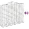 vidaXL Cestos gabi&atilde;o arqueados 2pcs 200x50x160/180cm ferro galvanizado