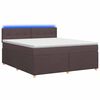vidaXL Cama box spring com colch&atilde;o Marrom Escuro 180 x 200 cm Tecido