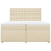 vidaXL Cama com molas/colch&atilde;o 200x200 cm tecido cor creme