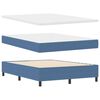 vidaXL Cama Box Azul e Branco 160 x 200 cm Tecido de Veludo Cotele