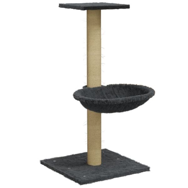 vidaXL &Aacute;rvore p/ gatos c/ poste arranhador sisal 74 cm cinzento-escuro