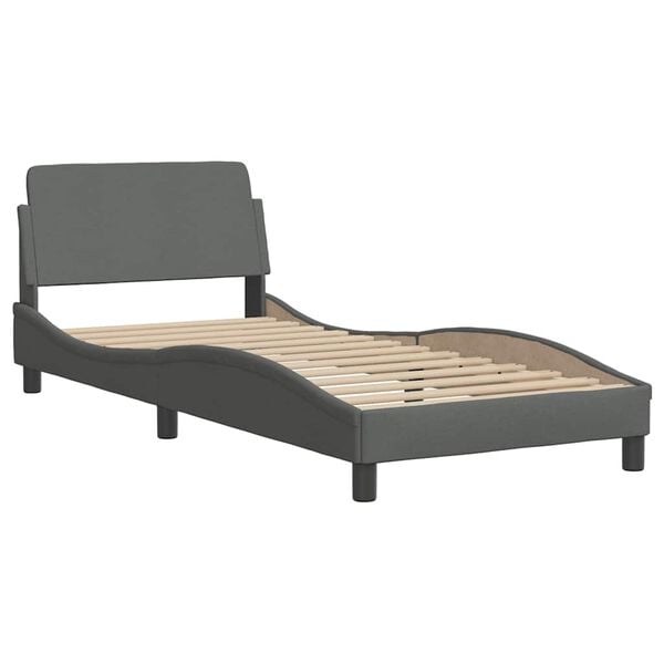 vidaXL Estrutura de cama Dover 80x200 cm tecido cinzento-escuro