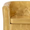 vidaXL Poltrona com apoio de p&eacute;s couro artificial dourado brilhante