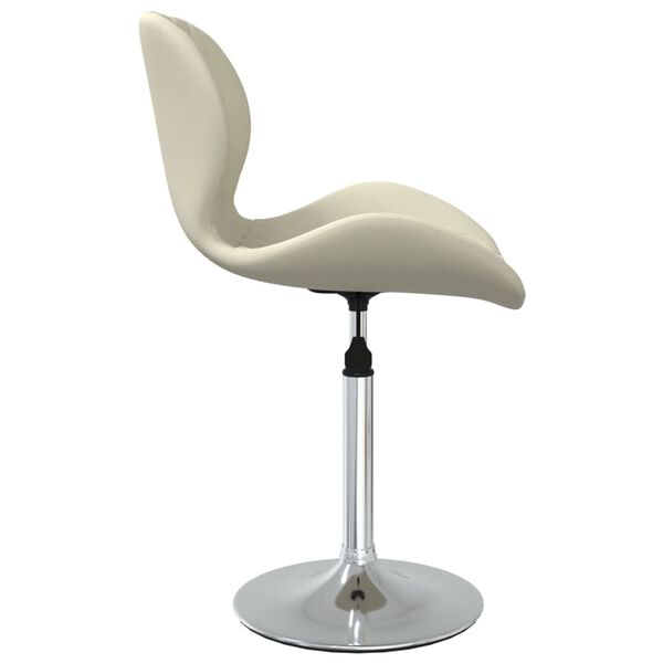 vidaXL Cadeira de jantar girat&oacute;ria veludo cor creme