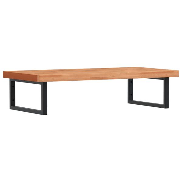 vidaXL Prateleira de parede p/ lavat&oacute;rio a&ccedil;o/madeira de faia maci&ccedil;a