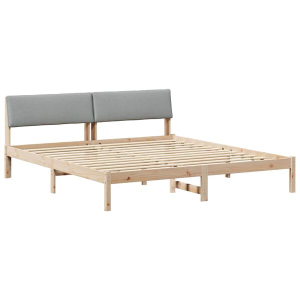 vidaXL Estrutura da cama Marrom e cinza claro 200 x 200 cm