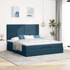 vidaXL Estrutura cama otomana colch&otilde;es 180x200 cm veludo azul escuro