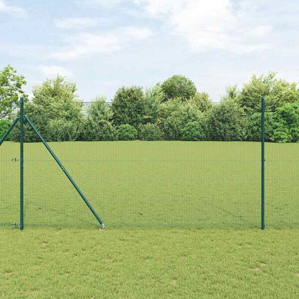 vidaXL Poste de Cerca Verde 25 x 1,5 m (rede 19 x 19 mm) A&ccedil;o