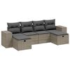 vidaXL 6 pcs conj. sof&aacute;s jardim com almofad&otilde;es vime PE cinzento-claro