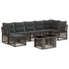 vidaXL Conjunto de Sof&aacute; de Jardim 8 unid. Cinzento vime PE