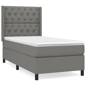 vidaXL Cama com molas/colch&atilde;o 80x200 cm tecido cinzento-escuro