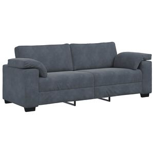 vidaXL Sof&aacute; de 3 lugares 220x77x82 cm veludo cinza-escuro