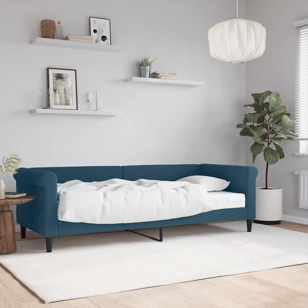 vidaXL Sof&aacute;-cama com colch&atilde;o 80x200 cm veludo azul