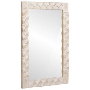 vidaXL Espelho de banheiro Acabamento em Wash Branco 50 x 70 x 2,5 cm