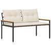 vidaXL Banco de exterior 2 -Seater 116 x 67,5 x 72 cm vime PE