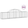 vidaXL Cestos gabi&atilde;o arqueados 11pcs 200x30x40/60 cm ferro galvanizado