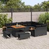 vidaXL Conjunto de Sof&aacute; de Jardim com almofada 12 pcs Preto