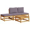 vidaXL 4 pcs conjunto lounge de jardim com almofad&otilde;es ac&aacute;cia maci&ccedil;a