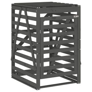vidaXL Abrigo p/ caixote do lixo 84x90x128,5 cm pinho maci&ccedil;o cinzento