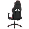 vidaXL Cadeira gaming massagens couro artificial preto e vermelho