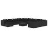 vidaXL 13 pcs conjunto lounge de jardim c/ almofad&otilde;es vime PE preto