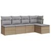 vidaXL 5 pcs conjunto de sof&aacute;s p/ jardim com almofad&otilde;es vime PE bege