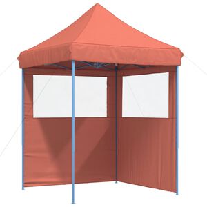 vidaXL Tenda p/ festas pop-up dobr&aacute;vel 2 paredes laterais terracotta